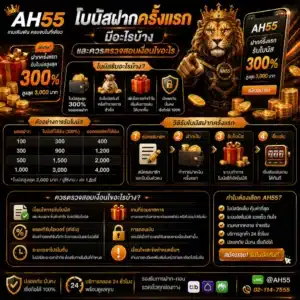 AH55 โบนัสฝากครั้งแรก มีอะไรบ้างและควรตรวจสอบเงื่อนไขอะไร